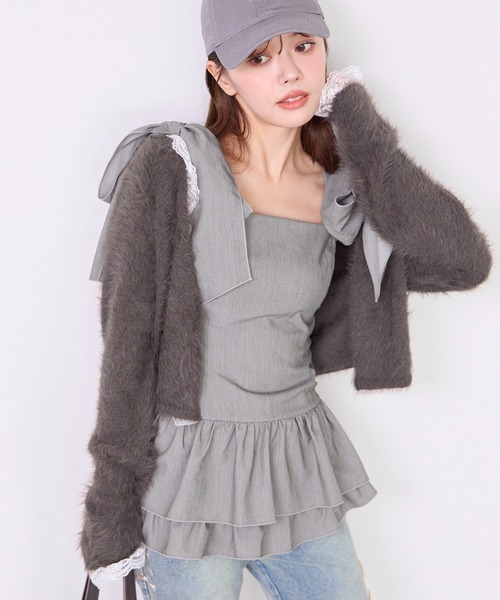 セール】レースフェザーカーディガン（カーディガン/ボレロ）｜one