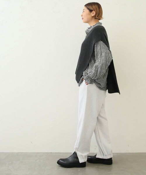 JOURNAL STANDARD LUXE(ジャーナルスタンダード ラックス)の「シャーリングチェック フリルパフブラウス(シャツ/ブラウス・レディース・ホワイト/チャコールグレー・FREE)」の13枚目の写真