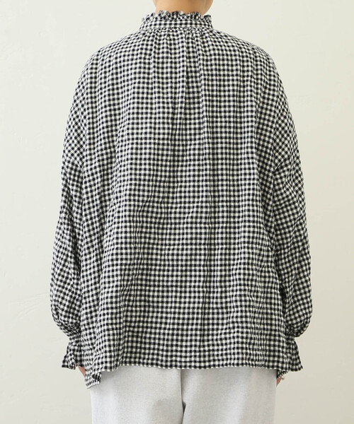 JOURNAL STANDARD LUXE(ジャーナルスタンダード ラックス)の「シャーリングチェック フリルパフブラウス(シャツ/ブラウス・レディース・ホワイト/チャコールグレー・FREE)」の16枚目の写真