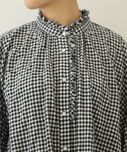 JOURNAL STANDARD LUXE(ジャーナルスタンダード ラックス)の「シャーリングチェック フリルパフブラウス(シャツ/ブラウス・レディース・ホワイト/チャコールグレー・FREE)」の17枚目の写真