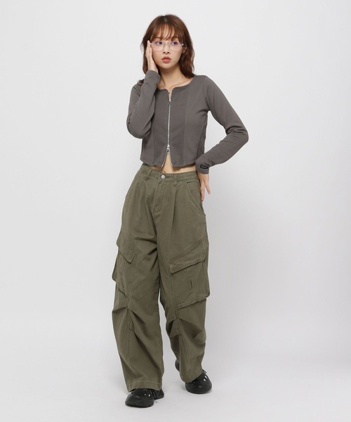 3.3 Field Trip (3.3フィールドトリップ)の「3.3 Field Trip/キリカエ ジップカーディガン(カーディガン/ボレロ・レディース・ベージュ/チャコール/ブルー・FREE)」の14枚目の写真