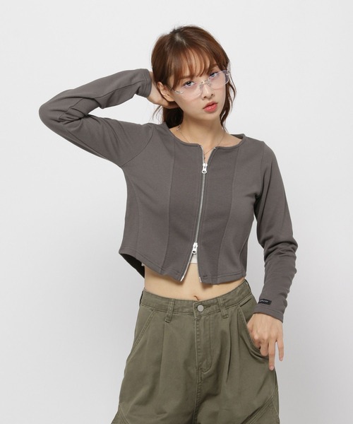3.3 Field Trip (3.3フィールドトリップ)の「3.3 Field Trip/キリカエ ジップカーディガン(カーディガン/ボレロ・レディース・ベージュ/チャコール/ブルー・FREE)」の16枚目の写真