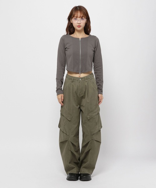 3.3 Field Trip (3.3フィールドトリップ)の「3.3 Field Trip/キリカエ ジップカーディガン(カーディガン/ボレロ・レディース・ベージュ/チャコール/ブルー・FREE)」の18枚目の写真