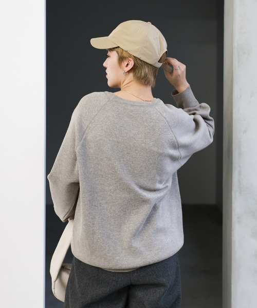 select MOCA(セレクトモカ)の「【洗える】スウェットライクニットプルオーバー(ニット/セーター・レディース・グレー/オフホワイト/ネイビー・FREE)」の16枚目の写真