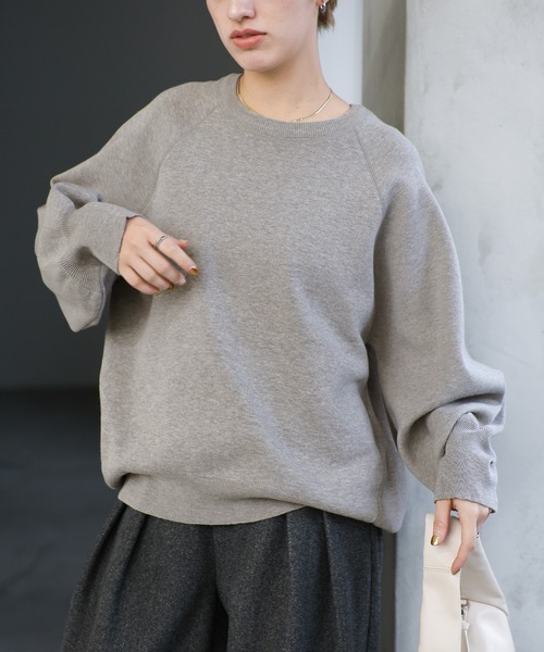 select MOCA(セレクトモカ)の「【洗える】スウェットライクニットプルオーバー(ニット/セーター・レディース・グレー/オフホワイト/ネイビー・FREE)」の12枚目の写真