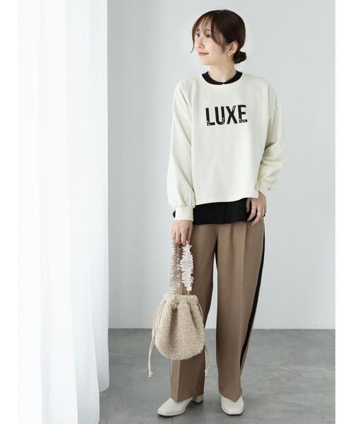 Te chichi TERRASSE（テチチテラス）の「サイドラインスラックス（その他パンツ・レディース・ブラック/ベージュ/グレー・F）」の5枚目の写真