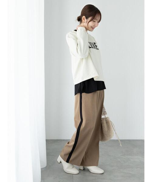 Te chichi TERRASSE（テチチテラス）の「サイドラインスラックス（その他パンツ・レディース・ブラック/ベージュ/グレー・F）」の6枚目の写真