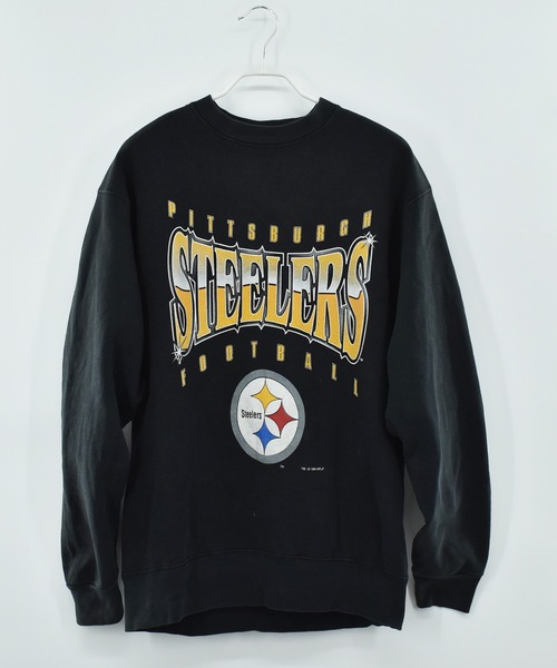 NBA/NFL/NHL/MLB(エヌビーエーエヌエフエルエヌエイチエルエムエルビー)の「【ヴィンテージ古着】90'S PITTSBURGH STEELERS プリントスウェット USA製(スウェット・メンズ・ブラック・LARGE)」の2枚目の写真
