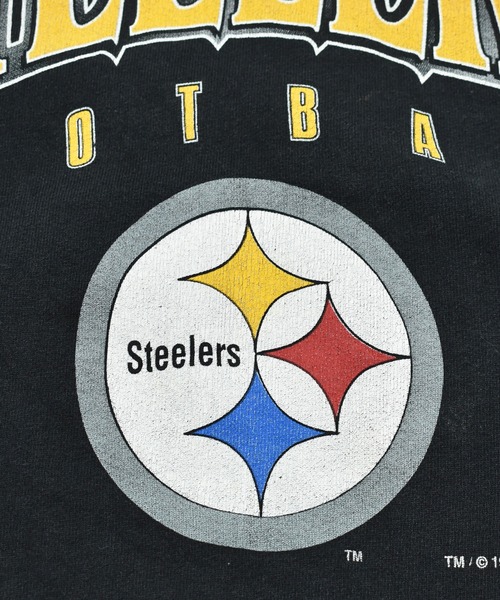 NBA/NFL/NHL/MLB(エヌビーエーエヌエフエルエヌエイチエルエムエルビー)の「【ヴィンテージ古着】90'S PITTSBURGH STEELERS プリントスウェット USA製(スウェット・メンズ・ブラック・LARGE)」の5枚目の写真
