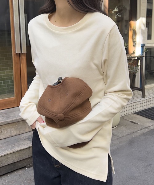 KOBE LETTUCE（コウベレタス）の「[ 選べるサイズ M/L/XL ] コットンブレンドあったかロンT（Tシャツ/カットソー・レディース・ホワイト/ボルドー/ブラック/アイボリー系・L/M/XL）」の3枚目の写真