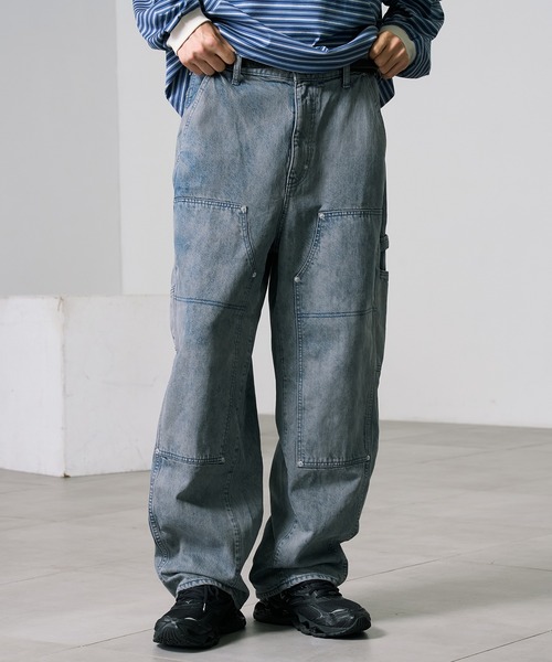 セール】〈セットアップ対応〉PUBLIC DENIM ダブルニーパンツ