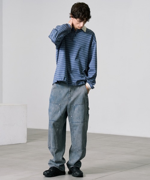 PUBLIC DENIM ダブルニーパンツ　完売品　未使用 セール】〈セットアップ対応〉PUBLIC DENIM ダブルニーパンツ