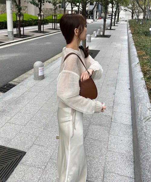 INTER FACTORY(インターファクトリー)の「azusa - チュールドッキングローゲージニット made in INTER FACTORY(ニット/セーター・レディース・グレー/ホワイト・FREE)」の13枚目の写真
