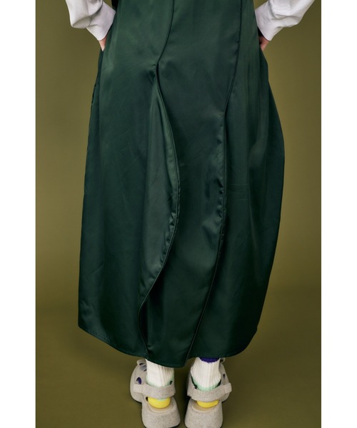 nagonstansナゴンスタンス　サテンドッキングドレス　ワンピース　ブラック PEサテン Dockingドレス（ドレス）｜nagonstans（ナゴンスタンス