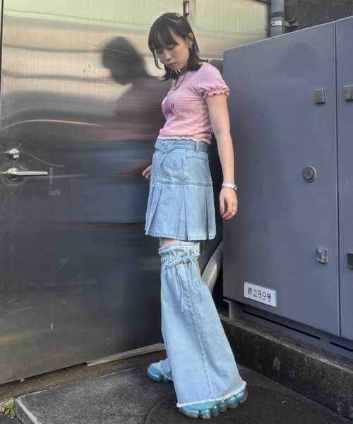 Candy Stripper(キャンディストリッパー)の「PLEATED MINI SKIRT & LEG ウォーマー(スカート・レディース・ブラック/インディゴブルー/ライトインディゴブルー・FREE)」の14枚目の写真