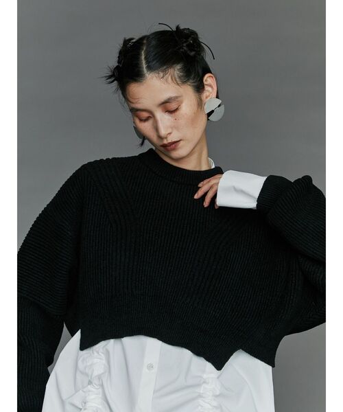 UN3D.（アンスリード）の「MOGOL SHORT KT TOP / モールショートニットトップ（ニット/セーター・レディース・グレー/ブラウン/ブラック・FREE）」の4枚目の写真