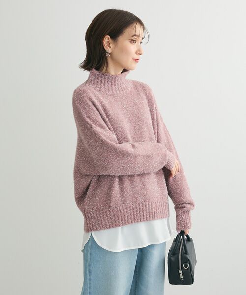 Petit fleur（プチフルール）の「・Petit Fleur ラメタートルニット（ニット/セーター・レディース・ピンク/ブラック/アイボリー・FREE）」の4枚目の写真