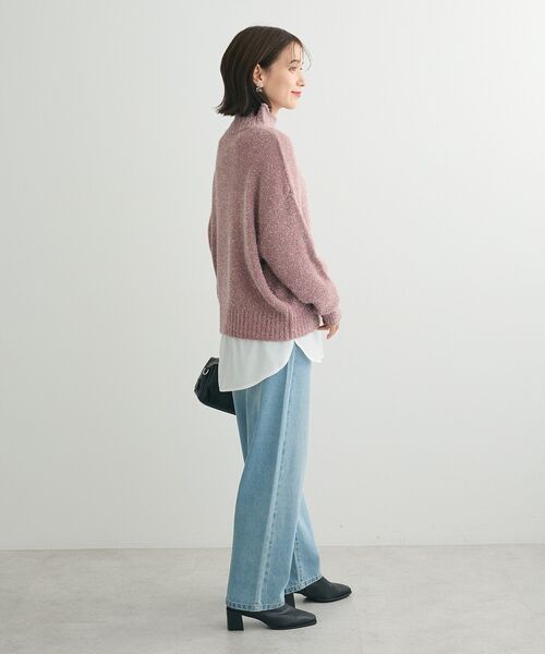 Petit fleur（プチフルール）の「・Petit Fleur ラメタートルニット（ニット/セーター・レディース・ピンク/ブラック/アイボリー・FREE）」の6枚目の写真