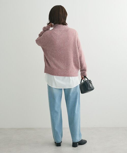 Petit fleur（プチフルール）の「・Petit Fleur ラメタートルニット（ニット/セーター・レディース・ピンク/ブラック/アイボリー・FREE）」の7枚目の写真