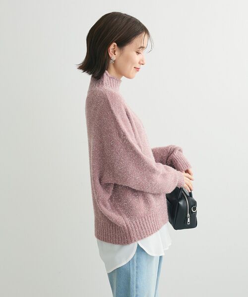 Petit fleur（プチフルール）の「・Petit Fleur ラメタートルニット（ニット/セーター・レディース・ピンク/ブラック/アイボリー・FREE）」の9枚目の写真