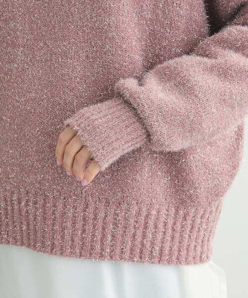 Petit fleur（プチフルール）の「・Petit Fleur ラメタートルニット（ニット/セーター・レディース・ピンク/ブラック/アイボリー・FREE）」の12枚目の写真