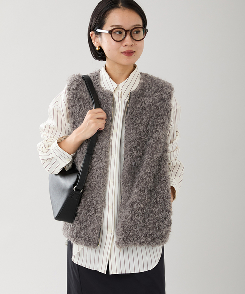 IENA（イエナ）の「サテン ストライプ シャツ（シャツ/ブラウス・レディース・ブラウン/アイボリー・FREE）」の10枚目の写真