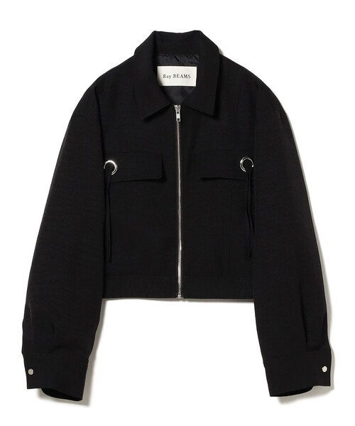 Ray BEAMS（レイビームス）の「ハトメフラップ ブルゾン（ブルゾン・レディース・ブラック/ベージュ・1/0）」の22枚目の写真