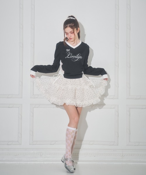 Lovilyn（ラヴィリン）の「キラキラロゴガーリーゲームシャツ（Tシャツ/カットソー・レディース・ブラック/サックスブルー/ホワイト・FREE）」の19枚目の写真