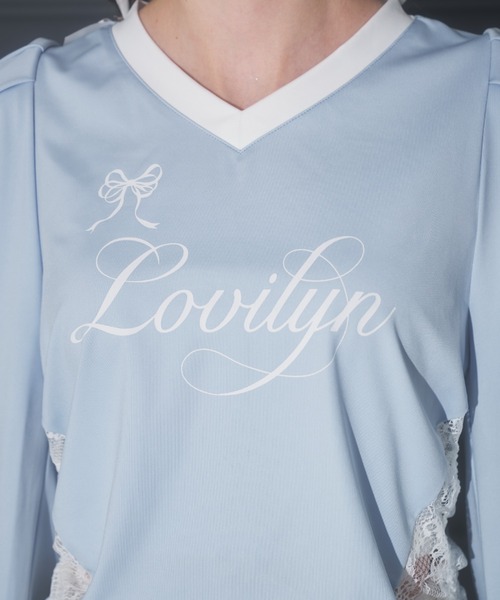 Lovilyn（ラヴィリン）の「キラキラロゴガーリーゲームシャツ（Tシャツ/カットソー・レディース・ブラック/サックスブルー/ホワイト・FREE）」の20枚目の写真