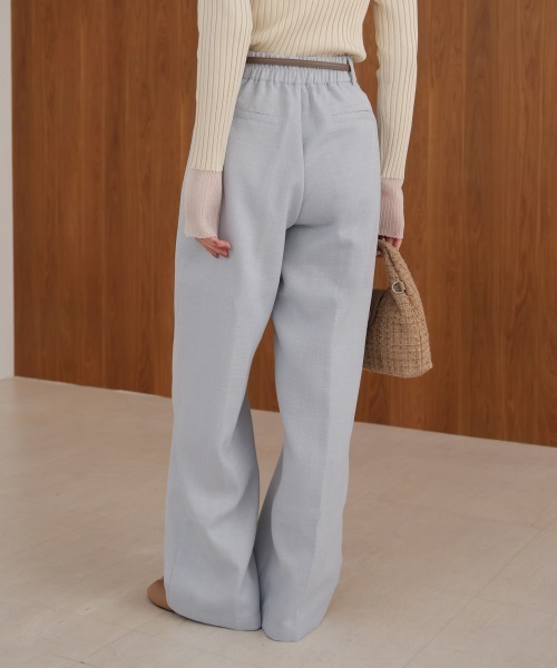 Bab(バブ)の「【セットアップ対応】ツイードタックワイドパンツ(スラックス・レディース・ブルー/モカ・M)」の17枚目の写真