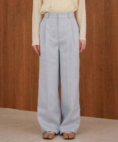 Bab(バブ)の「【セットアップ対応】ツイードタックワイドパンツ(スラックス・レディース・ブルー/モカ・M)」の20枚目の写真