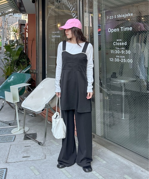 PILIT（ピリット）の「ビスチェライク Aラインジャンパースカート（ワンピース・レディース・ブラック/グレー・MEDIUM）」の12枚目の写真