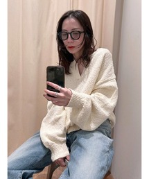 Ungrid | スリットネックスラブルーズニット(ニット/セーター)