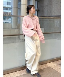 Ungrid | スリットネックスラブルーズニット(ニット/セーター)