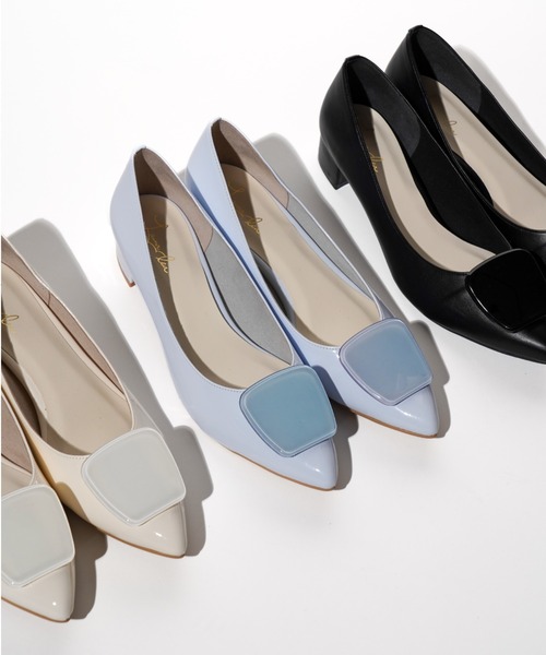 3cmクリアバックルポインテッドトゥパンプス(0590)（パンプス）｜Launa