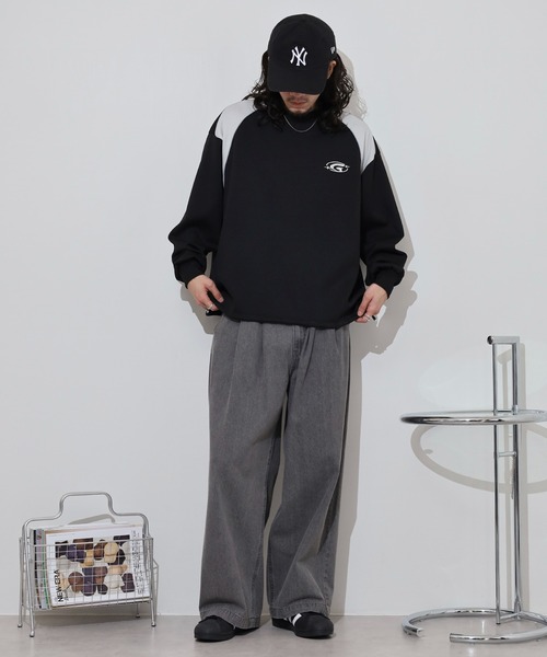 Jungle Storm(ジャングルストーム)の「High frequency print graphic sweatshirt / 高周波プリントグラフィック スウェットトレーナー unisex(スウェット・メンズ・ブルーグレー/ブラック/オフホワイト・M/L)」の17枚目の写真