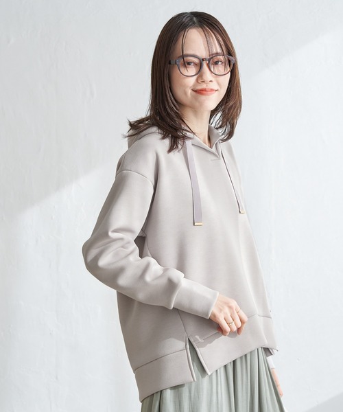 ikka（イッカ）の「【親子コーデ】GOKU楽ダンボールフードパーカー（パーカー・レディース・ベージュ/ネイビー/オフホワイト/オレンジ/ミント・S/M/L）」の20枚目の写真