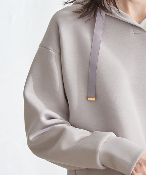 ikka（イッカ）の「【親子コーデ】GOKU楽ダンボールフードパーカー（パーカー・レディース・ベージュ/ネイビー/オフホワイト/オレンジ/ミント・S/M/L）」の16枚目の写真