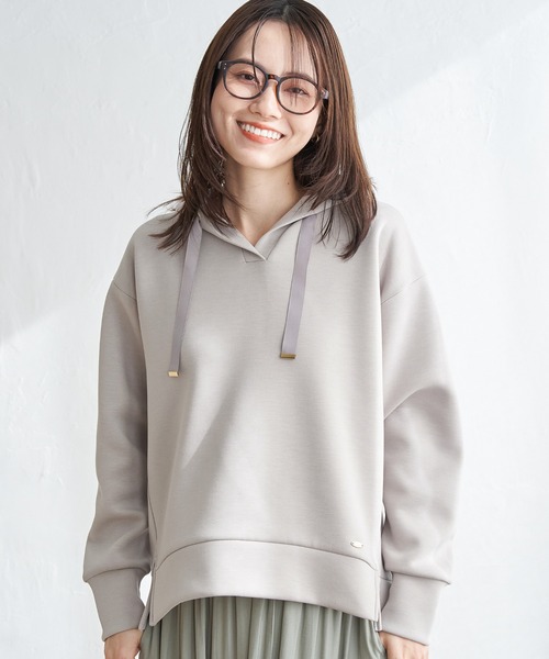 ikka（イッカ）の「【親子コーデ】GOKU楽ダンボールフードパーカー（パーカー・レディース・ベージュ/ネイビー/オフホワイト/オレンジ/ミント・S/M/L）」の19枚目の写真