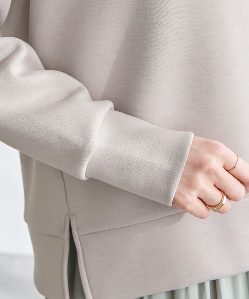 ikka（イッカ）の「【親子コーデ】GOKU楽ダンボールフードパーカー（パーカー・レディース・ベージュ/ネイビー/オフホワイト/オレンジ/ミント・S/M/L）」の14枚目の写真