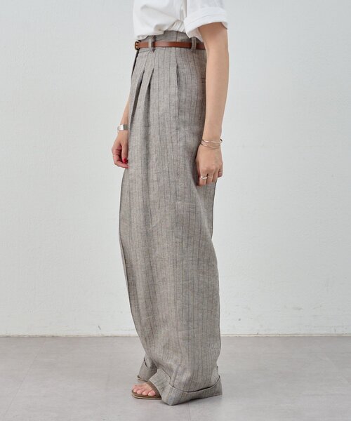 SHENERY（シーナリー）の「《涼しいリネン素材》ラメリネンストライプパンツ（その他パンツ・レディース・グレー/ベージュ・36/38）」の13枚目の写真