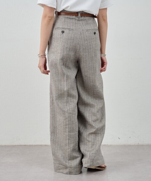SHENERY（シーナリー）の「《涼しいリネン素材》ラメリネンストライプパンツ（その他パンツ・レディース・グレー/ベージュ・36/38）」の14枚目の写真