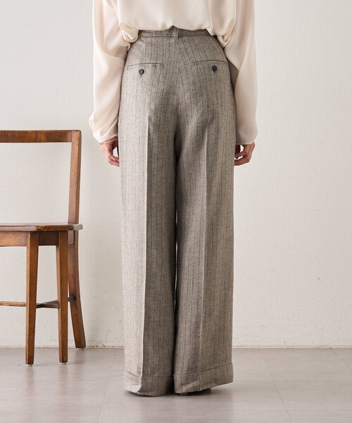 SHENERY（シーナリー）の「《涼しいリネン素材》ラメリネンストライプパンツ（その他パンツ・レディース・グレー/ベージュ・36/38）」の19枚目の写真