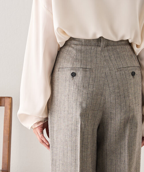 SHENERY（シーナリー）の「《涼しいリネン素材》ラメリネンストライプパンツ（その他パンツ・レディース・グレー/ベージュ・36/38）」の21枚目の写真