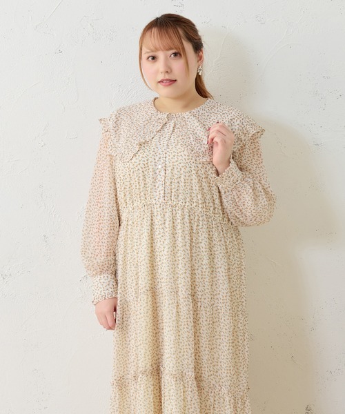 美品　TO BE CHIC 大きなサイズ　42 ワンピース　 総柄　フリル 000000015844-01-l.jpg?t=