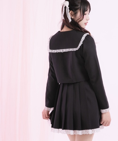 DearMyLoveRose(ディアマイラブローズ)の「丸襟レースセーラーセットアップ【大きいサイズ有り】(セットアップ・レディース・ネイビー/ライトブルー/ブラック/ライトベージュ/グレー・LL/LARGE/MEDIUM/SMALL/3L)」の17枚目の写真
