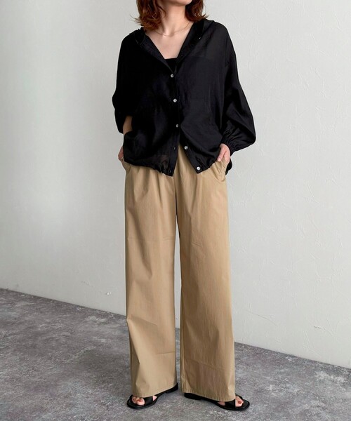 fredy emue（フレディエミュ）の「コットンナイロンストレッチセミワイドパンツ（その他パンツ・レディース・ブラック/カーキ/ベージュ/ピンク・36/38）」の15枚目の写真