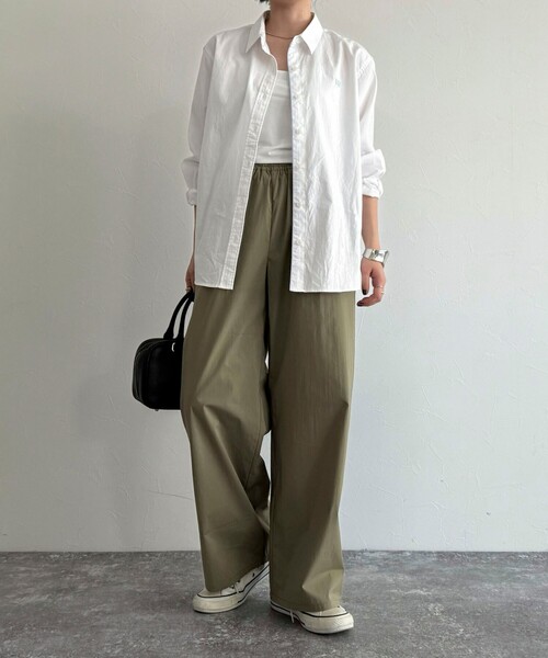 fredy emue（フレディエミュ）の「コットンナイロンストレッチセミワイドパンツ（その他パンツ・レディース・ブラック/カーキ/ベージュ/ピンク・36/38）」の19枚目の写真