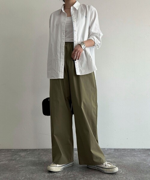 fredy emue（フレディエミュ）の「コットンナイロンストレッチセミワイドパンツ（その他パンツ・レディース・ブラック/カーキ/ベージュ/ピンク・36/38）」の20枚目の写真