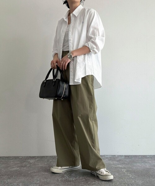 fredy emue（フレディエミュ）の「コットンナイロンストレッチセミワイドパンツ（その他パンツ・レディース・ブラック/カーキ/ベージュ/ピンク・36/38）」の21枚目の写真